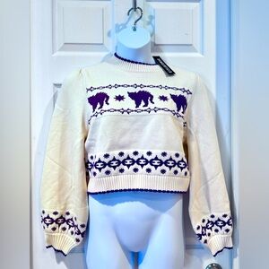 NWT Modcloth sweater with purple cats, US 14